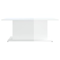 Vidaxl Coffee Table High Gloss White 102X55.5X40 Cm Engineered Wood