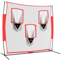 Vidaxl Portable Baseball Net Black And Red 72X41.3X72 Polyester