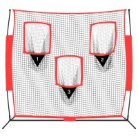 Vidaxl Portable Baseball Net Black And Red 72X41.3X72 Polyester