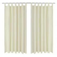 2 pcs Cream Micro-Satin Curtains with Loops 55