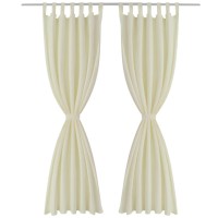 2 pcs Cream Micro-Satin Curtains with Loops 55