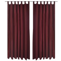 2 pcs Bordeaux Micro-Satin Curtains with Loops 55