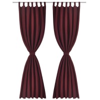 2 pcs Bordeaux Micro-Satin Curtains with Loops 55