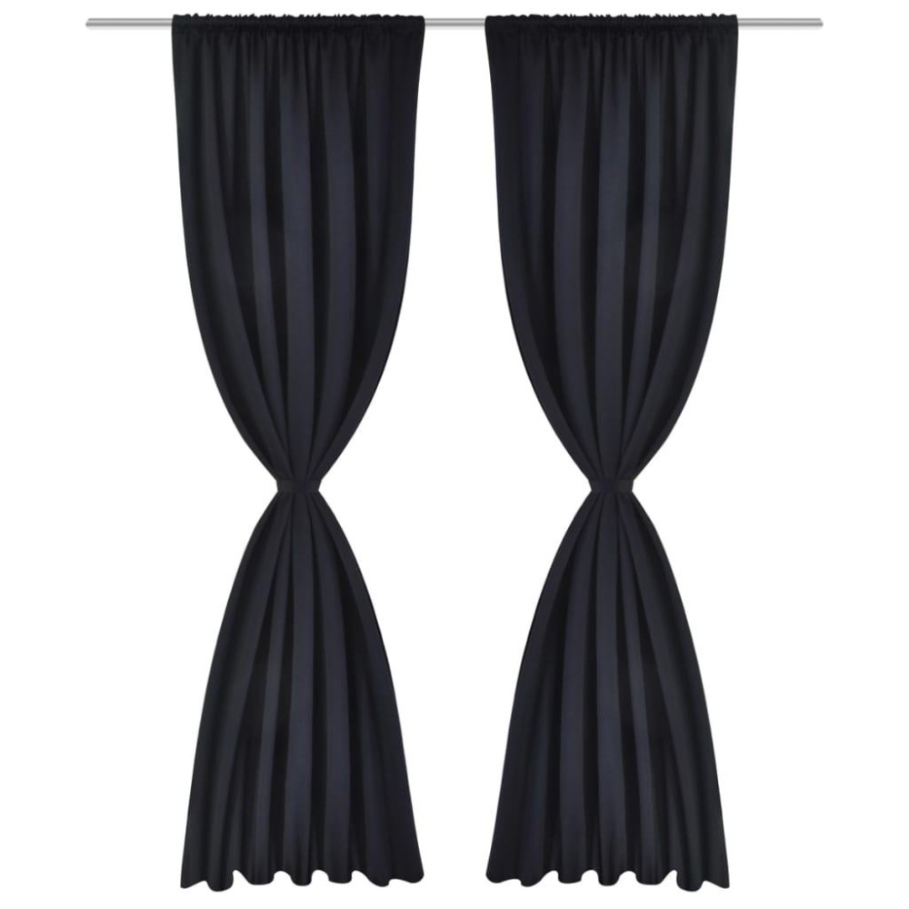 2 pcs Black Slot-Headed Blackout Curtains 53