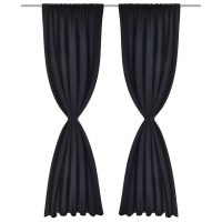 2 pcs Black Slot-Headed Blackout Curtains 53