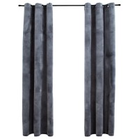 vidaXL Blackout Curtains with Rings 2 pcs Anthracite 37