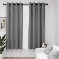 vidaXL Blackout Curtains with Rings 2 pcs Gray 54