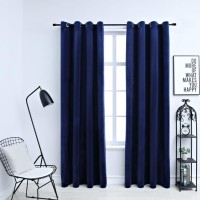 vidaXL Blackout Curtains with Rings 2 pcs Navy Blue 54