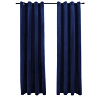 vidaXL Blackout Curtains with Rings 2 pcs Navy Blue 54