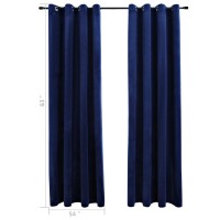 vidaXL Blackout Curtains with Rings 2 pcs Navy Blue 54