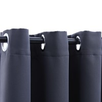vidaXL Blackout Curtains with Rings 2 pcs Anthracite 37