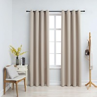vidaXL Blackout Curtains with Rings 2 pcs Beige 54