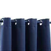 vidaXL Blackout Curtains with Rings 2 pcs Navy Blue 54