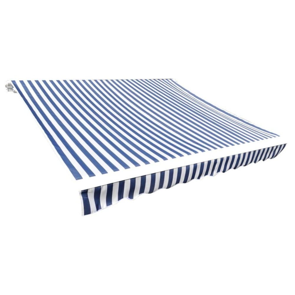 vidaXL Awning Top Sunshade Canvas Blue & White 13.1'x9.8' (Frame Not Included)