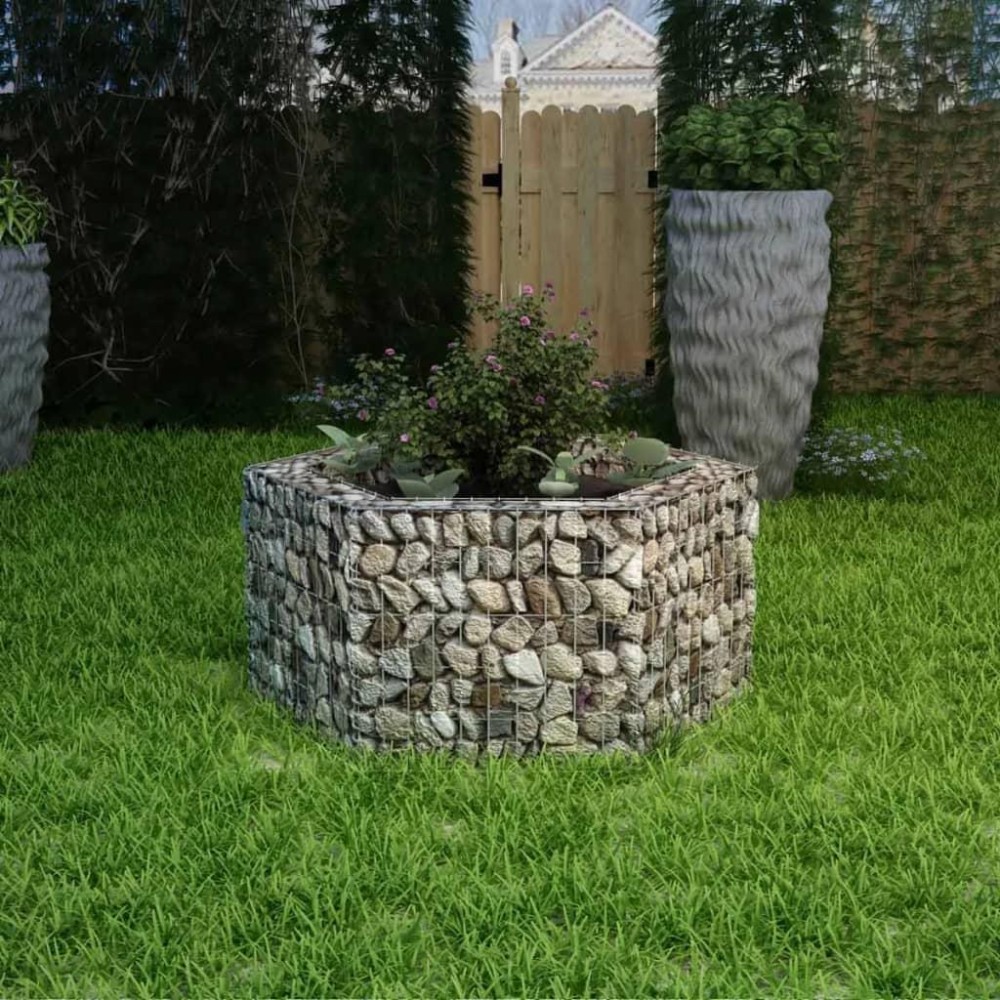 vidaXL Hexagonal Gabion Raised Bed 39.4