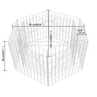 vidaXL Hexagonal Gabion Raised Bed 39.4