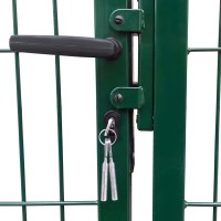 Vidaxl Garden Fence Gate With Posts 137.8X55.1 Steel Green