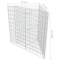 vidaXL Gabion Raised Bed Galvanized Steel 29.5