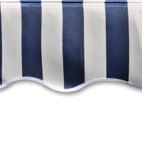 vidaXL Awning Top Sunshade Canvas Blue & White 177.2