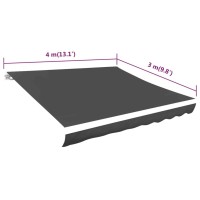 vidaXL Awning Top Sunshade Canvas Anthracite 157.5