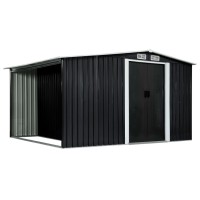 vidaXL Garden Shed with Sliding Doors Anthracite 129.7