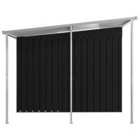 vidaXL Garden Shed with Extended Roof Anthracite 136.2