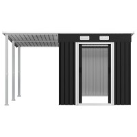 vidaXL Garden Shed with Extended Roof Anthracite 136.2