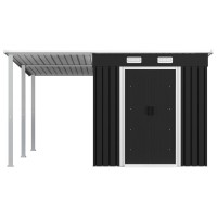 vidaXL Garden Shed with Extended Roof Anthracite 132.3