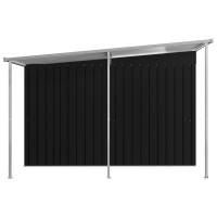 vidaXL Garden Shed with Extended Roof Anthracite 132.3