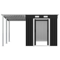 vidaXL Garden Shed with Extended Roof Anthracite 132.3