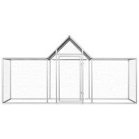 Vidaxl Chicken Coop 9.8'X3.3'X4.9' Galvanized Steel