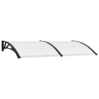 vidaXL Door Canopy Black and Transparent 78.7