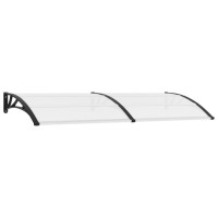 vidaXL Door Canopy Black and Transparent 94.5