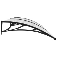 vidaXL Door Canopy Black and Transparent 94.5