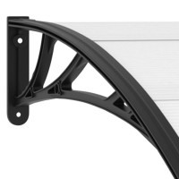 vidaXL Door Canopy Black and Transparent 94.5