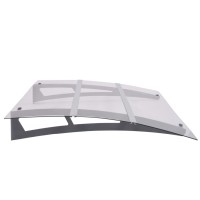 vidaXL Door Canopy Silver and Transparent 47.2