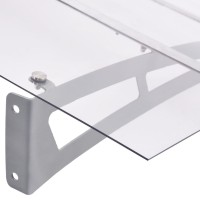 vidaXL Door Canopy Silver and Transparent 47.2