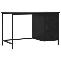 Vidaxl Desk With Drawers Industrial Black 47.2X21.7X29.5 Steel