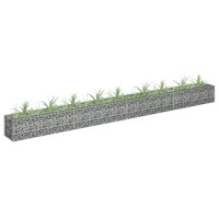 vidaXL Gabion Raised Bed Galvanized Steel 141.7