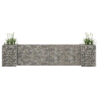 vidaXL H-Shaped Gabion Planter Steel Wire 102.4