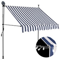vidaXL Manual Retractable Awning with LED 78.7