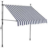 vidaXL Manual Retractable Awning with LED 78.7