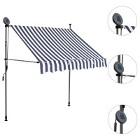 vidaXL Manual Retractable Awning with LED 78.7