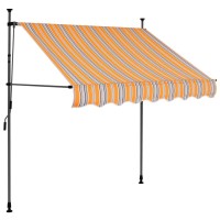 vidaXL Manual Retractable Awning with LED 59.1