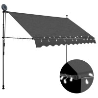 vidaXL Manual Retractable Awning with LED 118.1