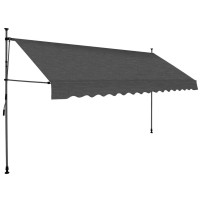 vidaXL Manual Retractable Awning with LED 137.8