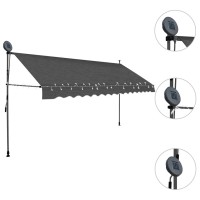 vidaXL Manual Retractable Awning with LED 137.8