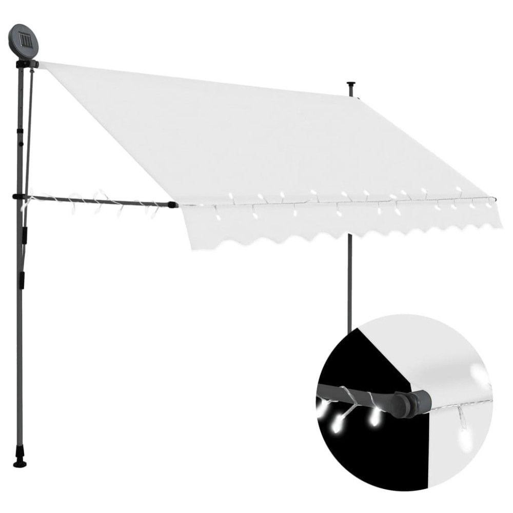 vidaXL Manual Retractable Awning with LED 98.4