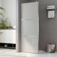Vidaxl Walk-In Shower Wall With Whole Frosted Esg Glass 35.4X76.8