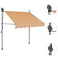vidaXL Manual Retractable Awning with LED 59.1